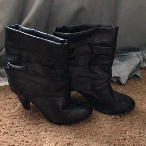 Black ankle boots with heel